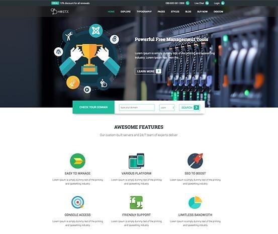 HostX Responsive Hosting Joomla Template