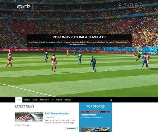 Sportz Responsive Joomla Template for News & Magazine