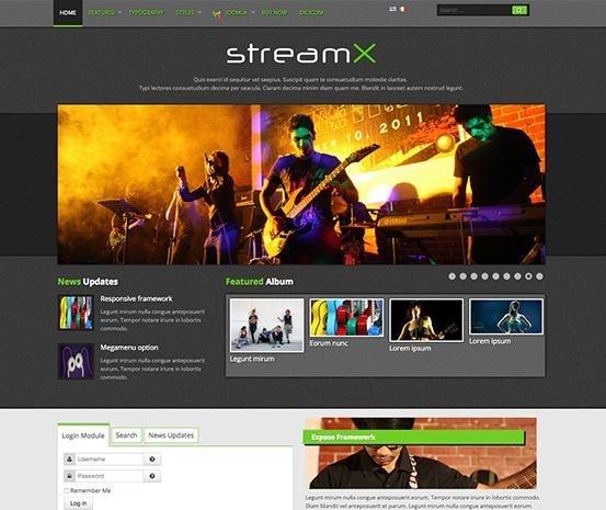 StreamX Responsive music template