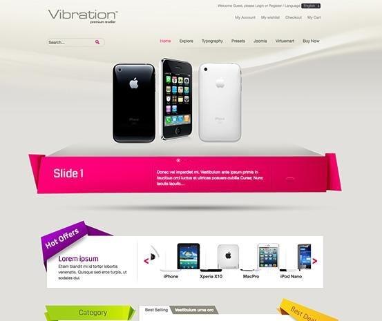Vibration Ecommerce template to vibrate